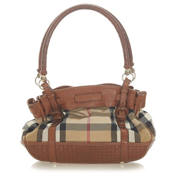 Burberry House Check Canvas Leather Shoulder Bag - Picture 10 of 11